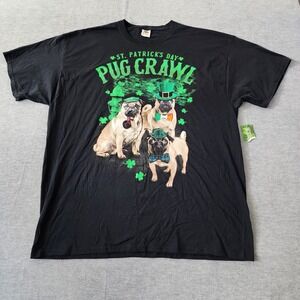 St. Patricks Day "Pug" Crawl Mens 2XL Short Sleeve Graphic Tee Shirt